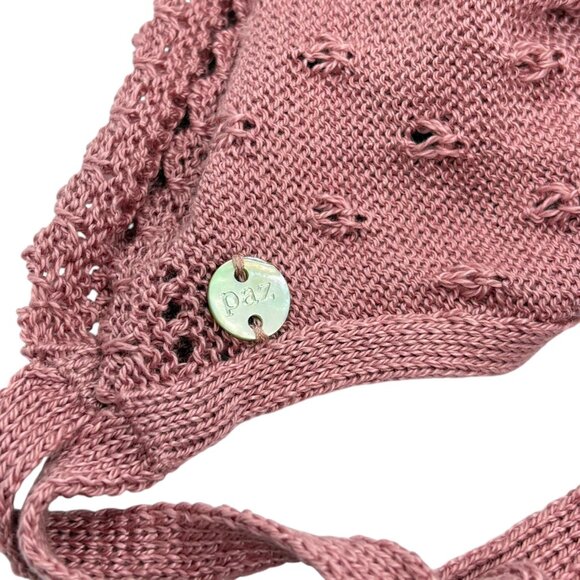 Paz Rodriguez Knit Newborn Bonnet "Cascada" 4M Rose - Picture 2 of 4